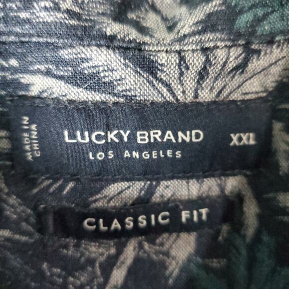 Lucky Brand Men's Surfing Short Sleeve San Gabriel Chambray Print Shirt Size XXL - Picture 3 of 8